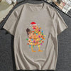 Hilarious Christmas Rooster Pattern Tee: The Perfect Summer Plus Size Top for Men