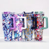 40oz Colorful Cartoon Pattern Stainless Steel Tumbler with Lid, Straw, and Handle - Perfect for Summer Drinks on the Go