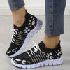 Step into Style and Comfort with Women's Mesh Breathable Print Woven Sneakers