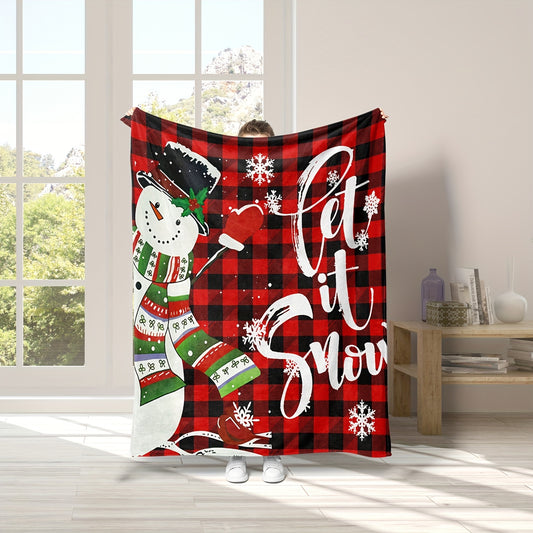 Enjoy the ultimate warmth and style of this cozy Christmas-themed blanket. Featuring a soft polyester fabric with a printed cartoon snowman, this cozy blanket is perfect for long winter evenings. With its unique design, it's sure to bring cheer to your home this holiday season.