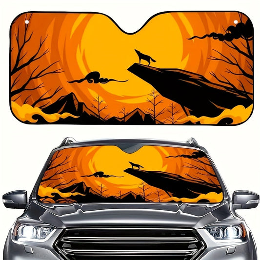 The Wolf Windshield Sunshade is the perfect solution to protect your car from the sun's damaging rays. Our universal sunshade fits all vehicles, reflects up to 99.5% of UV-A and UV-B rays, and easily folds up for storage. Treat your car with the ultimate shield against the harsh sun.