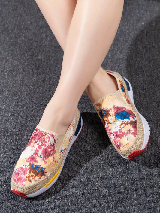 Discover sleek, stylish, and secure footwear with these Women's Floral Print Slip-On Espadrilles. Featuring a versatile design with a classic floral print and secure non-slip soles, these shoes provide a fashionable solution for any casual occasion. Perfect for stylish sneaker fans.