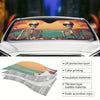 Skull Print Car Windshield Sunshade: Stylish and Foldable Aluminum Film Sun Visor for Ultimate Sunscreen Protection - Car Accessories