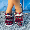 Stylish and Comfortable: Women's Colorful Geometric Pattern Loafers - Slip-On Comfy Flat Lightweight Shoes