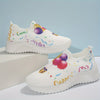 Burst of Style: Women's Balloon Print Platform Sneakers - Casual Slip-On Outdoor Shoes for Comfort and Fashion