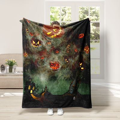 Stay warm and cozy with the Haunted Harvest Halloween Horror Pumpkin Print Blanket. Crafted with soft and plush flannel fabric, this throw blanket is designed for maximum comfort and durability, making it the perfect addition to your home for year-round use.