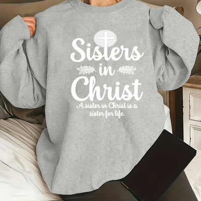 Introducing the Trendy Slogan Print Plus Size Sweatshirt: A Perfect Blend of Comfort and Style