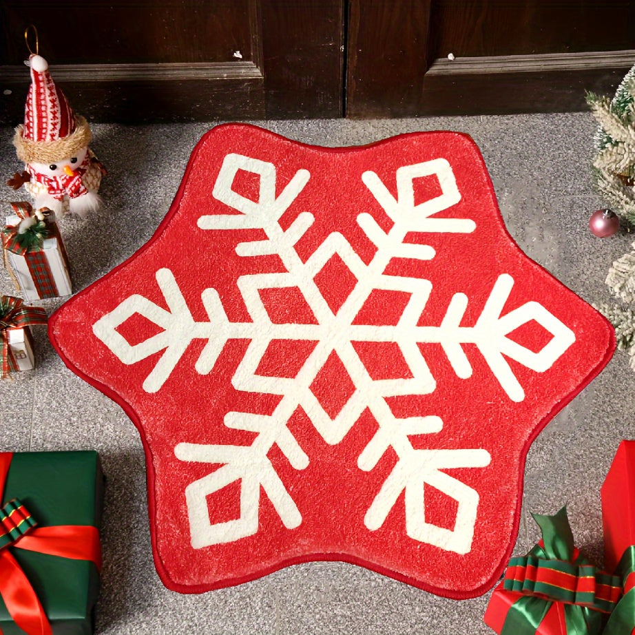 Snowflake Wonderland: Christmas-inspired Rug for a Winter Wonderland Bathroom Decor