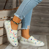 Heartbeat Chic: Women's Heart Pattern Canvas Shoes for Casual and Trendy Comfort