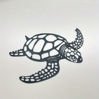 Metal Art Sea Turtle Ornament: A Charming Beach Theme Decor for Indoor Living Rooms