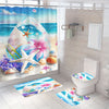 Beach Starfish Bathroom Set: Waterproof Shower Curtain, Non-Slip Rug, and Toilet Accessories for Stylish Bathroom Decor