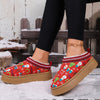 Festive Footwear: Women's Christmas Snow Shoes featuring Santa Claus & Snowflake Patterns - Stylish, Warm, and Cozy