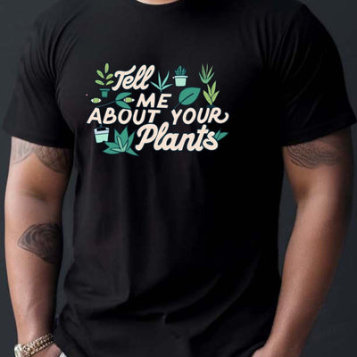 Plants Letter Print: A Stylish and Casual Summer Basic T-Shirt for Men