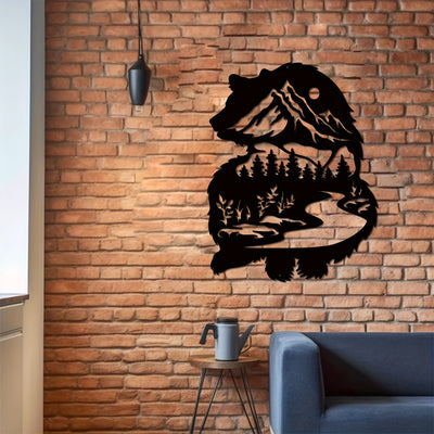 Wilderness Bliss: Embrace Nature with Our Bear Metal Sign - Perfect Wall Art for Wildlife Lovers