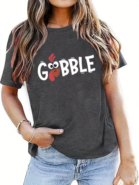 This Festive Feathers: Thanksgiving Turkey Print Tee combines a casual look with a comfortable feel. It features a crew neck, short sleeves and a stylish turkey print, perfect for any Thanksgiving occasion. Made from 100% cotton, this soft and breathable shirt is a must-have in your wardrobe.