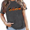 Halloween Pumpkin and Cat Pattern Tee: A Stylish and Spooky Addition to Your Women's Clothing Collection