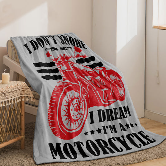Cozy Motorcycle Print Flannel Blanket: Perfect for Sofa, Bed, Office - Ideal Christmas, Halloween, Birthday Gift!