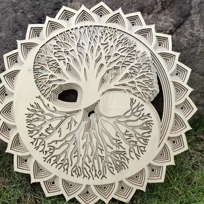 3D Mandala Tree of Life Home Decoration: Enhance Your Room with Stunning Wooden Art