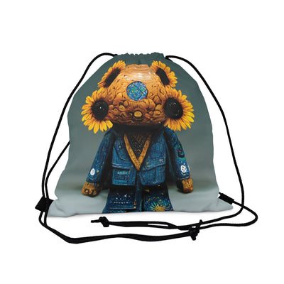 Cute Bear Bag, Van Gogh Style Bag, Sunflower Outdoor Drawstring Bag