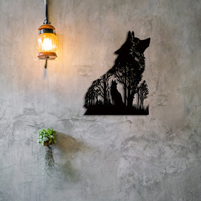 Enchanting Black Wolf Metal Art Wall Decor: A Hauntingly Beautiful Halloween Addition to Your Home