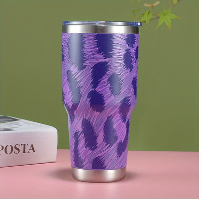 30oz Colors Leopard Stainless Steel Thermal Tumbler, Stanly Car Cups, Portable Drinking Cups, For Car, Home, Office, Summer Drinkware, Travel Accessories, Home Kitchen Items, Birthday Gifts