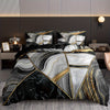 Bronzing Marble Pattern Stitching Duvet Cover Set: Luxurious Bedding for Ultimate Comfort(1*Duvet Cover + 2*Pillowcases, Without Core)