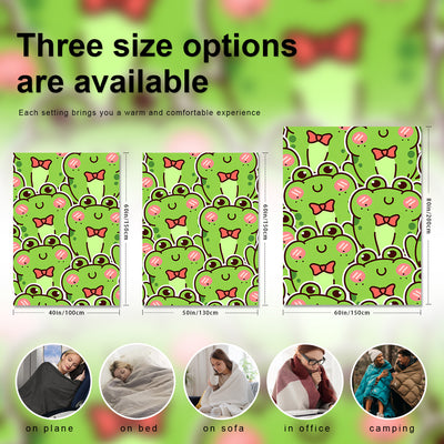 Frogtastic Flannel: A Cozy Cartoon Frog Throw Blanket for Kids and Adults - Perfect for Home, Travel, and Everyday Comfort