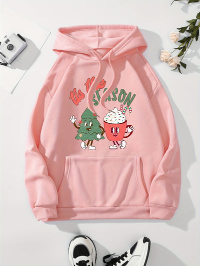 This cute Christmas hoodie is a versatile and stylish addition to your winter wardrobe. Its graphic print adds a festive touch, while keeping you warm and comfortable. Perfect for any holiday occasion, this hoodie is a must-have for the fashion-forward individual.