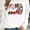 Christmas Santa and Ho Ho Ho Letter Print Sweatshirt: Cozy and Stylish Women's Crew Neck Sweater for Fall/Winter