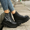 Spider Web Decor Ankle Boots: Elevate Your Style with Women's Platform Wedge Boots