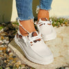 Trendy Cow Pattern Women's Canvas Shoes - Comfortable Lace Up Outdoor Shoes for Casual Wear