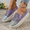 Sparkle and Shine in These Rhinestone Glitter Loafers: The Perfect Fashionable and Comfortable Slip-On Shoes for Women