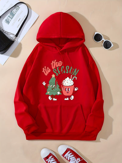 Cute Christmas Graphic Print Hoodie: A Versatile and Stylish Addition to Your Winter Wardrobe!