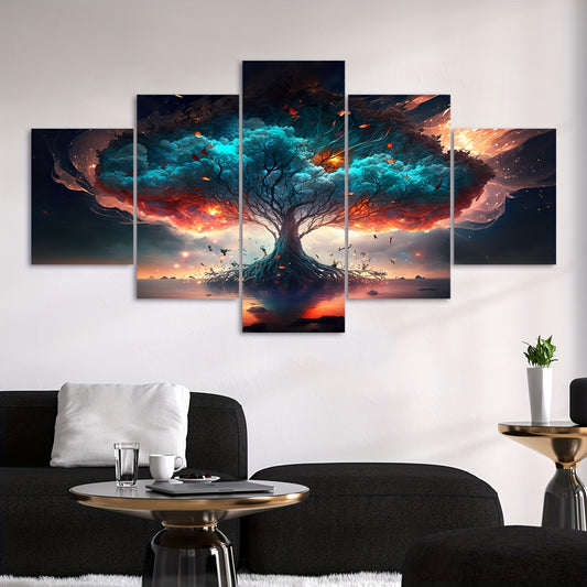 Bring a touch of elegance to your home decor with our Animated Elegance 5-Piece Burning Tree Canvas Poster Set. This stunning set is the perfect gift for any living room, showcasing a beautiful burning tree design. Crafted with high-quality materials, it adds a unique and eye-catching element to any space.