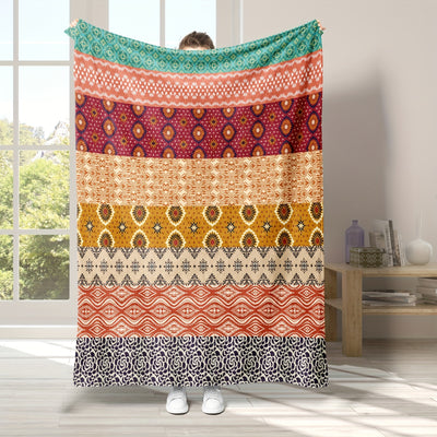 This Bohemian Striped Flannel Blanket is an ideal addition to your home. Perfect for travel, it features a cozy, soft flannel construction with vibrant Bohemian stripes and an understated look. Versatile and stylish, this blanket is sure to keep you cozy and comfortable.