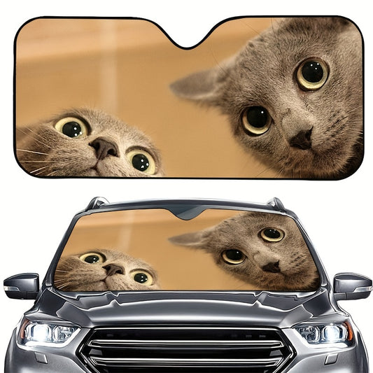 Cool Cats sun shade provides UV protection and helps keep your vehicle cooler. The folding design makes it easy to store and fit in any car window. Block up to 98% of the sun's rays to protect your vehicle from the heat.