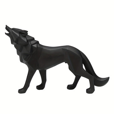 Modern Geometric Wolf Resin Ornament: Creative Home Animal Craft for Aesthetic Room Decor and Art Supplies