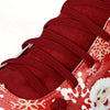 Jingle All the Way: Women's Santa Claus Pattern Short Boots - Festive Lace-Up Side Zipper Boots for a Comfortable Christmas