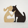 Forever Remembered: Wooden Dog Cat Family Statue - Thoughtful Memorial Gifts for Loss of Dog or Puppy