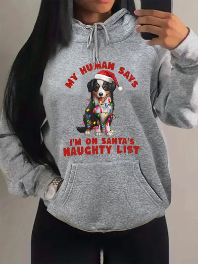 This Cozy Christmas sweatshirt features a stylish dog print on a soft and comfortable plus-size design. Perfect for colder days, it has pockets and a slogan to show off your festive spirit. Enjoy warmth and style this holiday season!