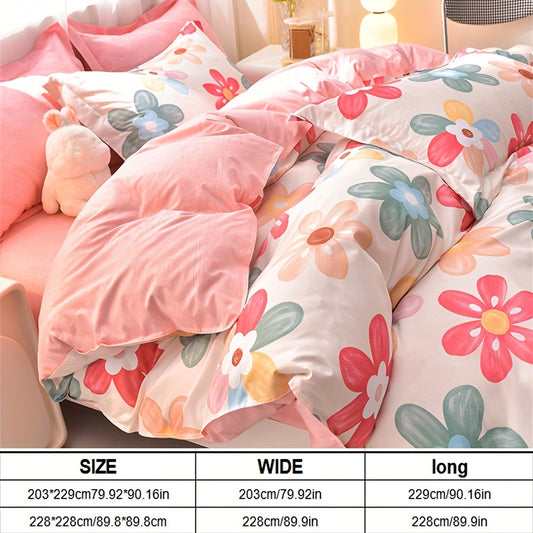 Pastoral Flower Print Duvet Cover Set: Soft Comfortable Bedding for Your Bedroom