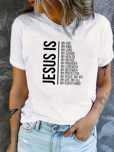 Jesus Is Print: Faith Graphic T-Shirt - Express Your Beliefs in Style!