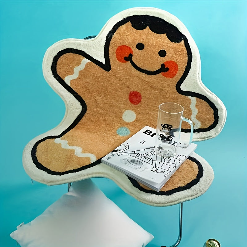 Festive Holiday Delight: Christmas Gingerbread Man Rug – A Charming Addition to Your Bathroom Decor