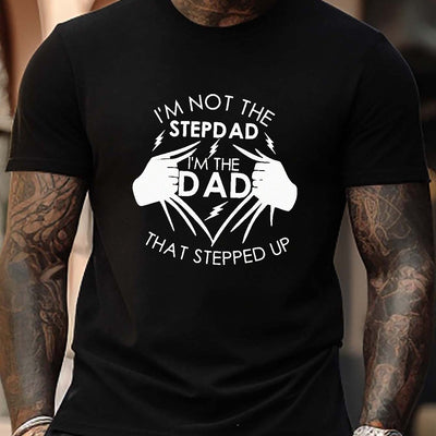 Dapper Dad: Men's Stylish Pattern Print T-Shirt - Comfy & Chic, Perfect for Summer Outdoor Adventures