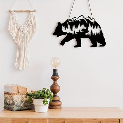 Wilderness Delight: Rustic Metal Bear Wall Art for Exquisite Living Room and Bedroom Decor