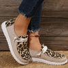 Stylish Leopard Print Canvas Shoes for Women - Colorblock Lace Up Flat Canvas Shoes for Casual Comfort and Fashionable Style