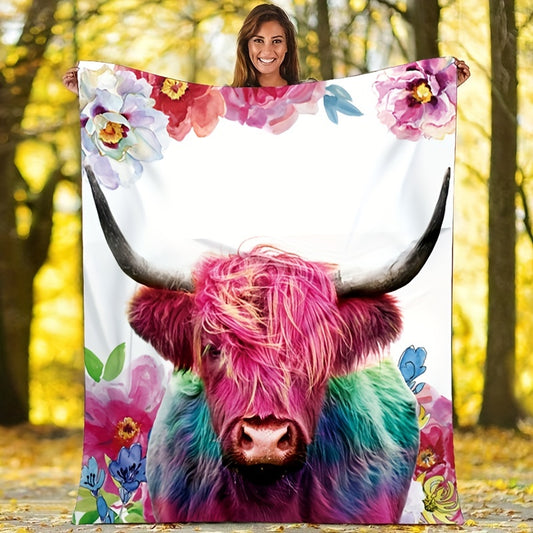 Bring a piece of the farm to your home with this Highland Cow Pattern Blanket. This fun animal throw will provide a perfect balance of cozy comfort and wild wildlife vibes, making any room feel like a rustic farmhouse.