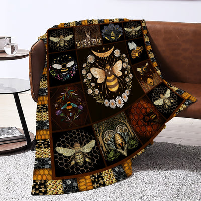 Bee-lovers can enjoy the luxuriously soft touch of the Bee Lover Blanket, featuring a vintage bee pattern. An ideal animal lover gift, this flannel throw blanket is perfect for cozy afternoons by the fireplace.