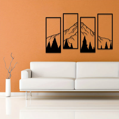 Minimalist Metal Art Mountain Square Wall Decorations for Home and Office