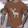 Christmas Deer Creative Pattern Men's T-Shirt: A Stylish Crew Neck Top for Outdoor Summer Wear